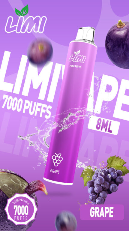 LIMI7000口-拋棄式/一次性電子煙-超靚外觀-紫皮葡萄