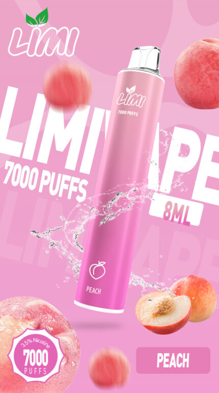 LIMI7000口-拋棄式/一次性電子煙-超靚外觀-冰心蜜桃