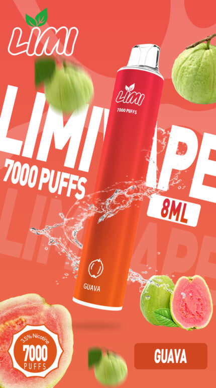 LIMI7000口-拋棄式/一次性電子煙-超靚外觀-粉紅芭樂