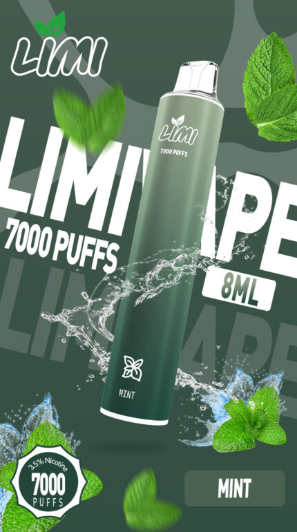 LIMI7000口-拋棄式/一次性電子煙-超靚外觀-三重薄荷